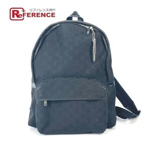 Celine Triomphe logo backpack canvas leather Black